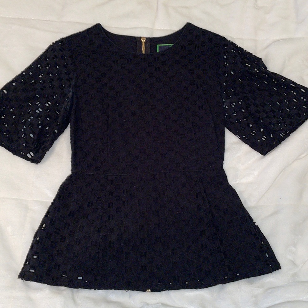 C Wonder black peplum top